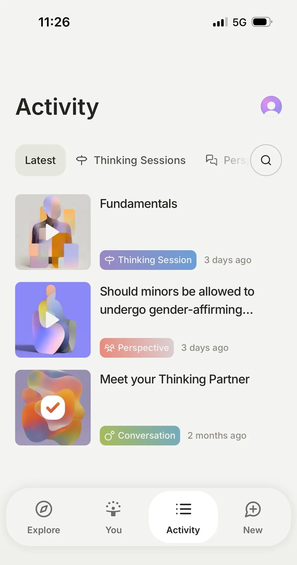 Activity feed
