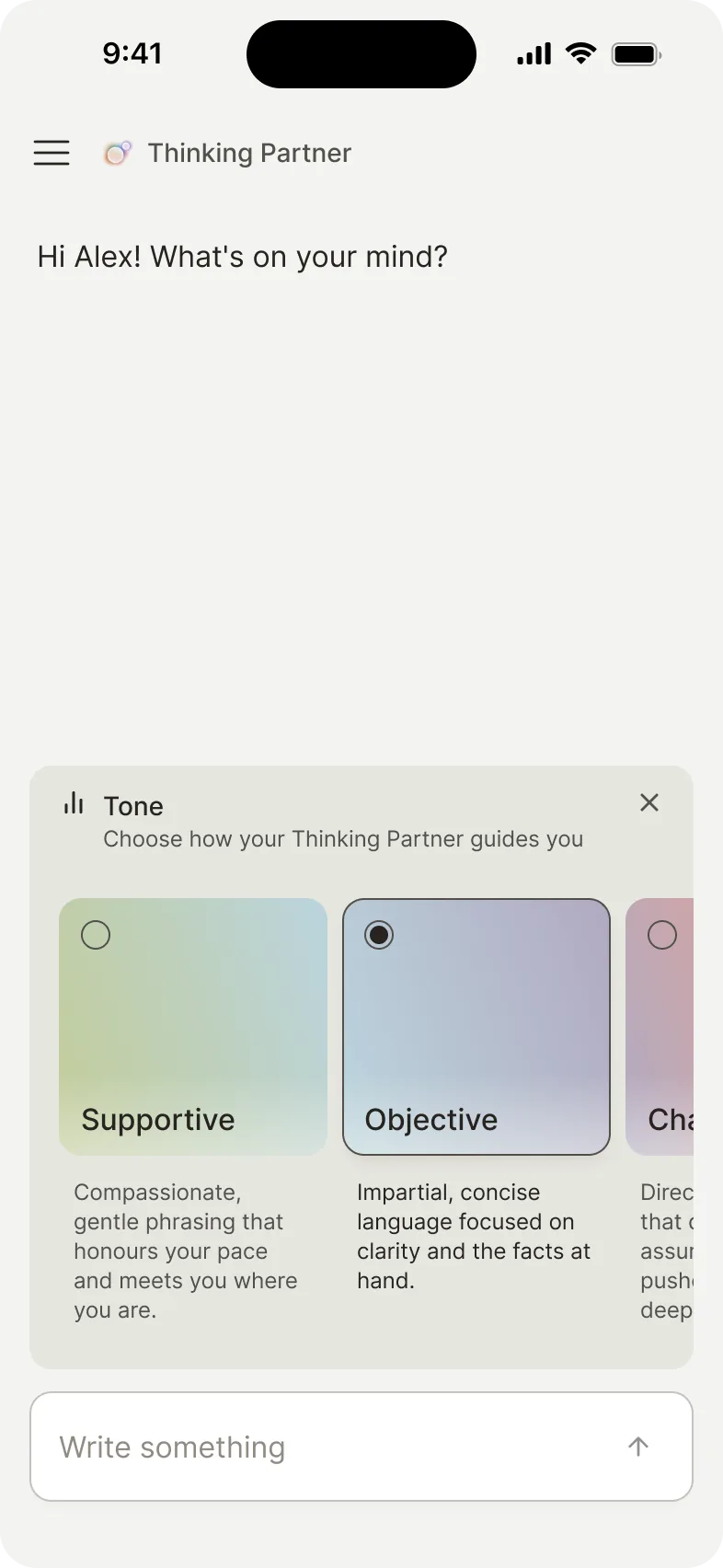 Tone selector interface