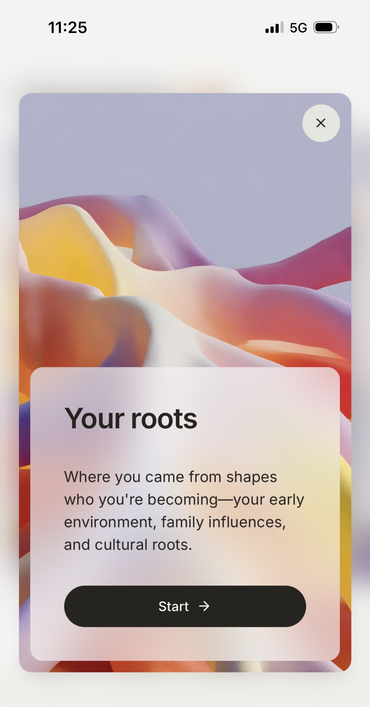 Thinking Session card titled Your roots