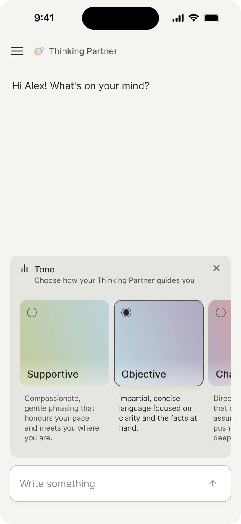 Tone selector interface