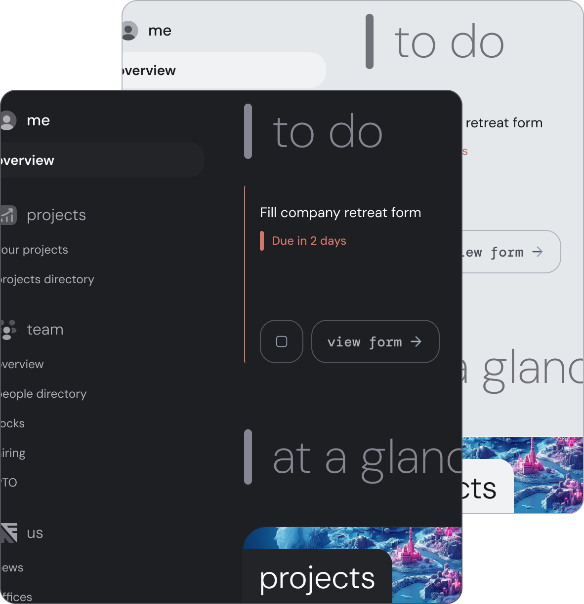 Light and dark mode flows
